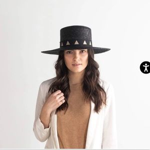 Gigi Pip black boater hat